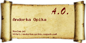 Andorka Opika névjegykártya